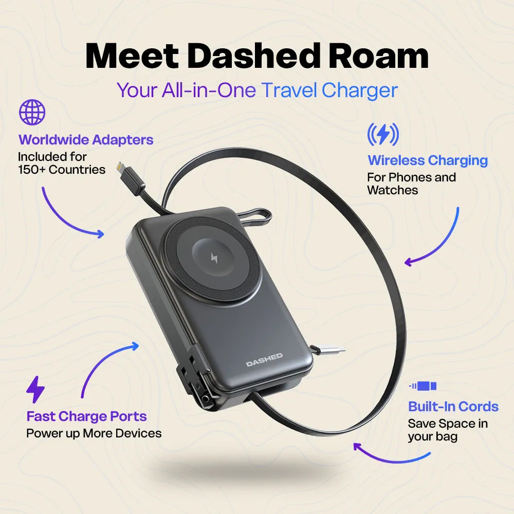 Dashed® Roam (5-in-1 Retractable Travel Charger)